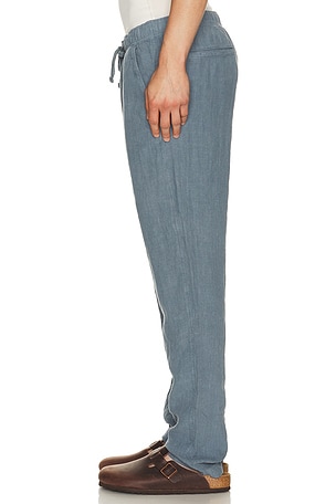 Faherty Linen Drawstring Pants in Blue