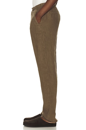 Faherty Linen Drawstring Pants in Brown