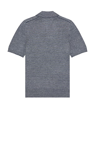 Faherty Linen Sweater Polo in Navy