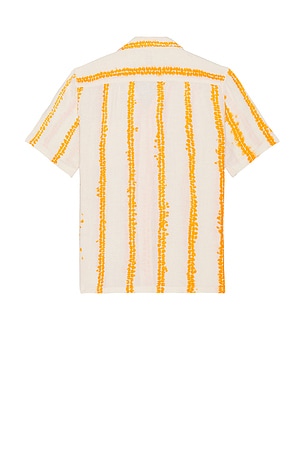 Faherty Shibori Palma Linen Shirt in Yellow