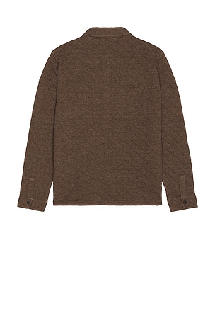 Faherty Epic Quilted Fleece Cpo Shirt in Brown