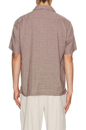 Faherty Short Sleeve Breeze Camp Shirt in Burgundy
