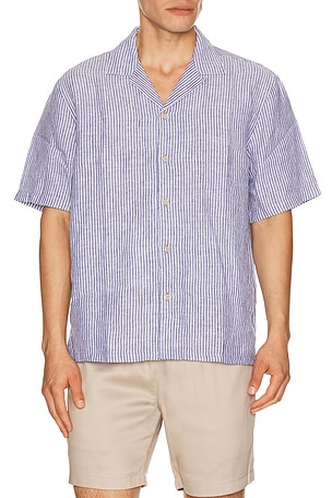 Short Sleeve Laguna Linen Camp Shirt Faherty