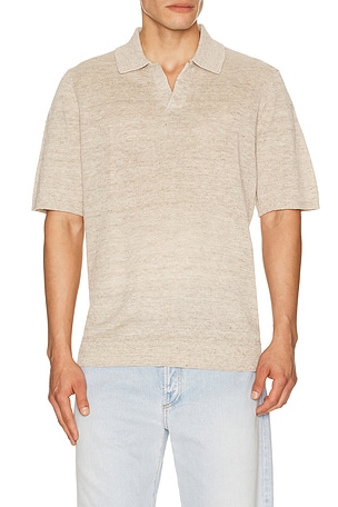 Short Sleeve Linen Sweater Polo Faherty