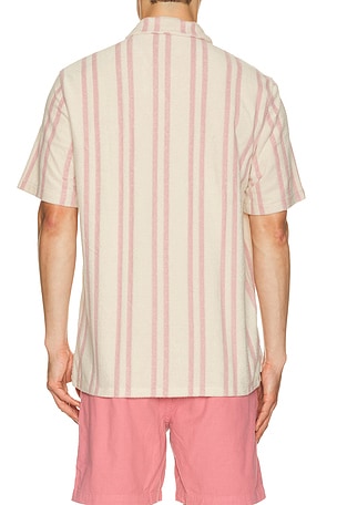 Faherty Short Sleeve Cabana Towel Terry Shirt in Pink