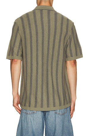 Faherty Short Sleeve Knitted Shirt in Green
