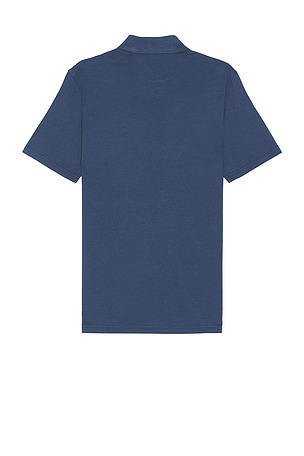 Faherty Short Sleeve Movement Pique Polo in Blue