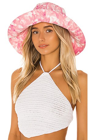 FAITHFULL THE BRAND Frederikke Sun Hat in Pink Roos Tie Dye  display picture 3