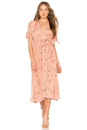 knee length dresses for ladies Faithfull the Brand Murano Midi Dress Giardino