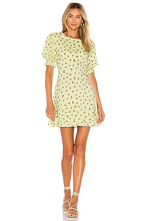 slim fit dress slacks Faithfull the Brand Muthia Mini Dress