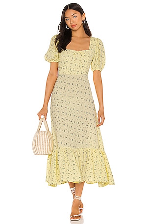 floral midi dress cotton Ulla Johnson Aydin Cami Midi Dress | Red | Size 6