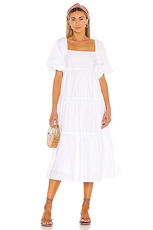 faithfull the brand kiona midi dress White Kiona Midi Dress Prism Boutique