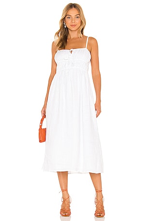 francesca's white midi dress Francesca Button Up Midi Dress White 12 / White
