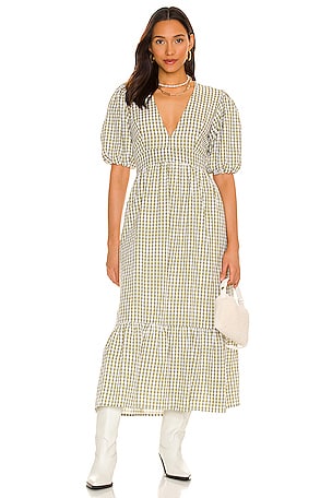 scalloped midi dress Scallop Edge Cotton White Midi Dress