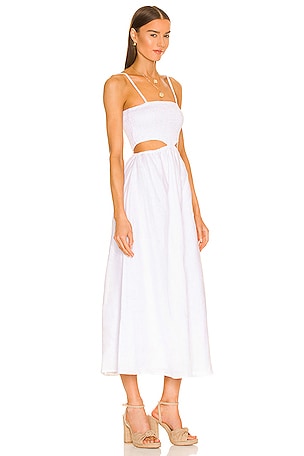 FAITHFULL THE BRAND Tayari Midi Dress in White