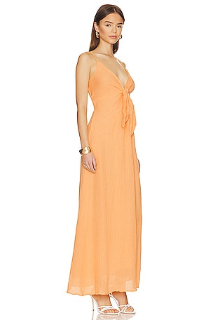 FAITHFULL THE BRAND Verona Midi Dress in Orange