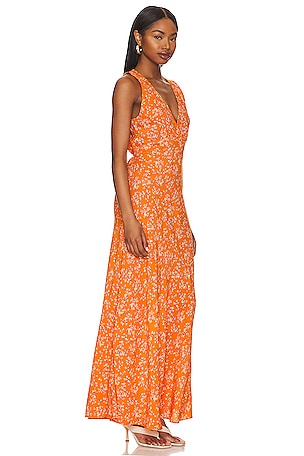 FAITHFULL THE BRAND Acacia Midi Dress in Orange