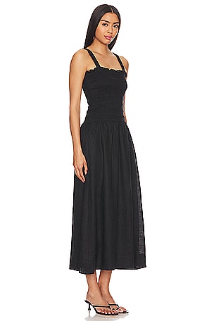 FAITHFULL THE BRAND Messina Midi Dress in Black