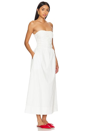 FAITHFULL THE BRAND Dominquez Midi Dress in White