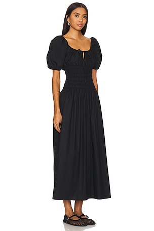 FAITHFULL THE BRAND Beatrice Midi Dress in Black