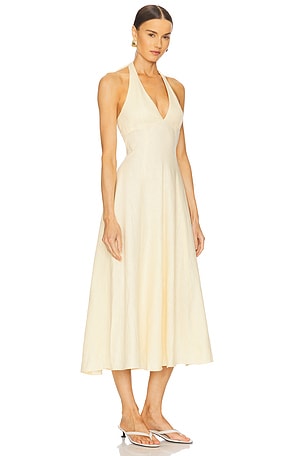 FAITHFULL THE BRAND Marais Midi Dress in Lemon