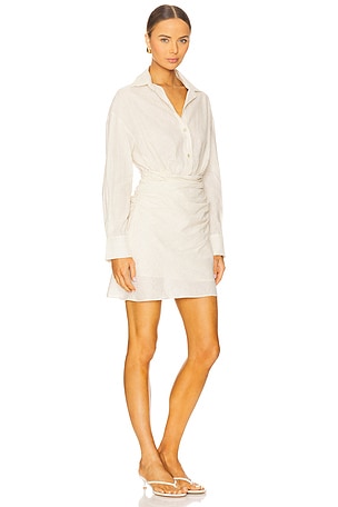 FAITHFULL THE BRAND Faithfull the brand minivestido laria en color beige talla XS en Beige Pinstripe - Beige