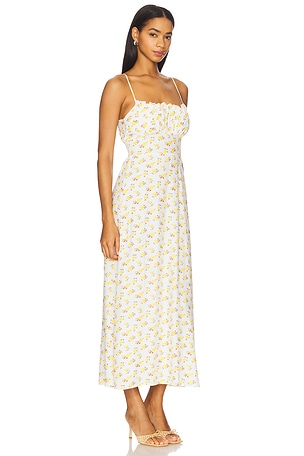 FAITHFULL THE BRAND Phaedra Midi Dress in White. Size XS. Also