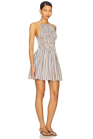 FAITHFULL THE BRAND Laia Mini Dress in Mustard,Mauve,Green