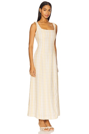 FAITHFULL THE BRAND Lenise Midi Dress in Ivory. Size XS. Also