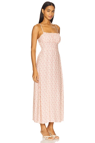 FAITHFULL THE BRAND Phaedra Midi Dress in Pink