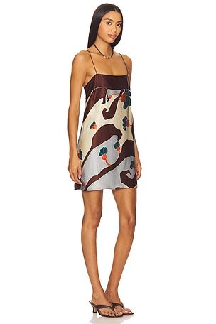 FAITHFULL THE BRAND Phylis Mini Dress in Chocolate