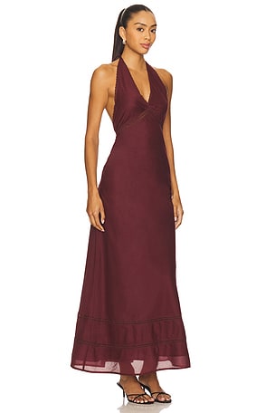 FAITHFULL THE BRAND Jasmine Maxi Dress in Burgundy. Size XS. Also