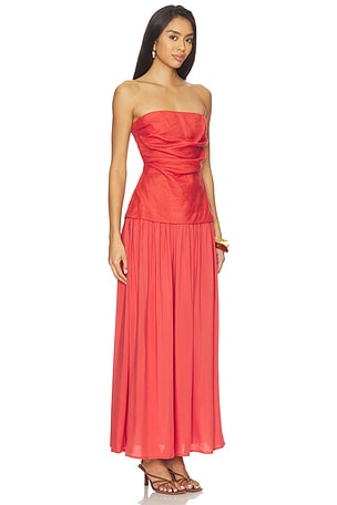 FAITHFULL THE BRAND Hedy Maxi Dress in Coral