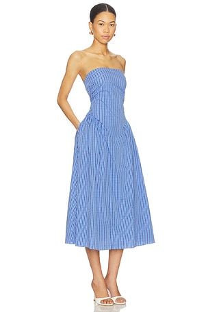 FAITHFULL THE BRAND Benetta Midi Dress in Blue