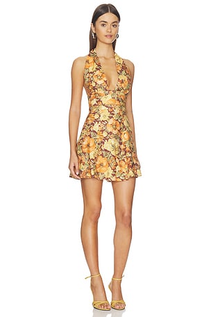 FAITHFULL THE BRAND Bianca Mini Dress in Orange