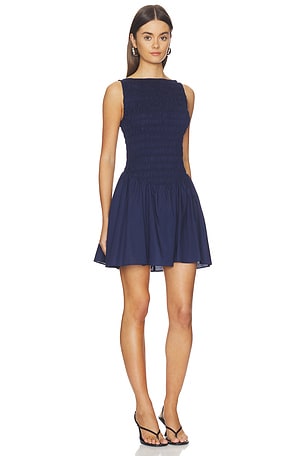 FAITHFULL THE BRAND Martina Mini Dress in Navy