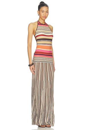FAITHFULL THE BRAND Maretta Maxi Dress in Brown,Pink