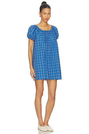 FAITHFULL THE BRAND Costa Mini Dress in Blue