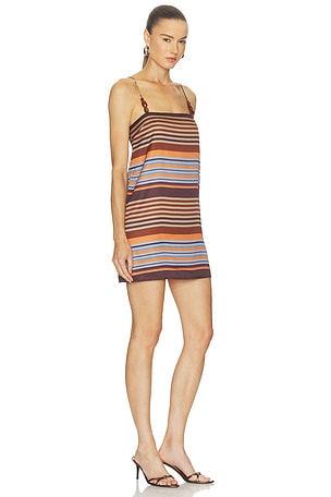 FAITHFULL Estrella Mini Dress in Brown,Tan