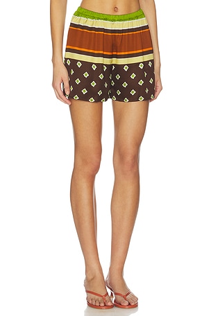 FAITHFULL THE BRAND Tia Short in Green,Brown