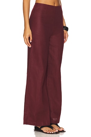 FAITHFULL THE BRAND Syna Pant in Burgundy. Size XS. Also
