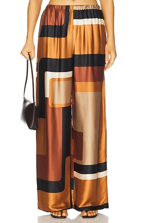 FAITHFULL THE BRAND Jensen Pant in Brown. Size S. Also