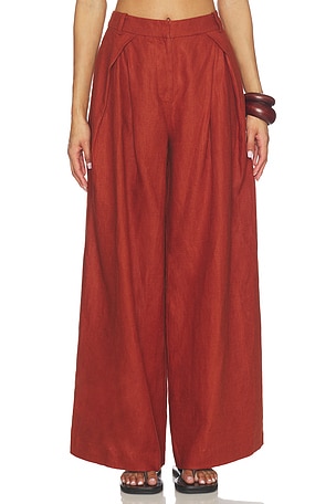 FAITHFULL THE BRAND Sofia Trouser in Brick