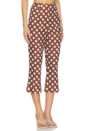 FAITHFULL THE BRAND Valeria Capri Pants in Brown,Cream