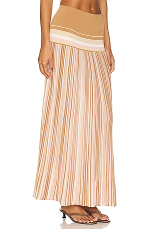 FAITHFULL THE BRAND Citara Skirt in Tan