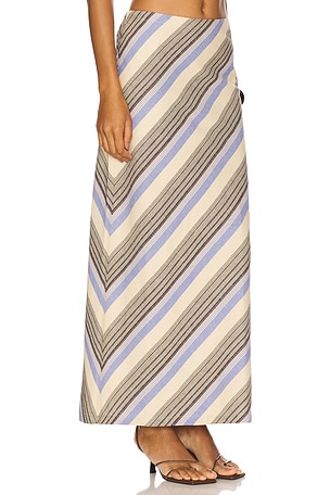 FAITHFULL THE BRAND Elise Skirt in Neutral,Blue