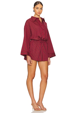 FAITHFULL THE BRAND Freja Playsuit in Burgundy