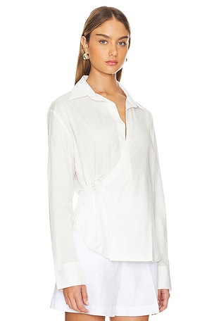 FAITHFULL THE BRAND Alliste Oversized Wrap Shirt in White