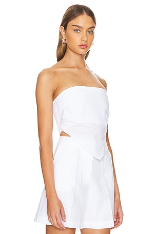 FAITHFULL THE BRAND Antibes Strapless Top in White