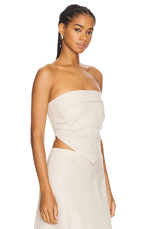 FAITHFULL THE BRAND Antibes Strapless Top in Beige